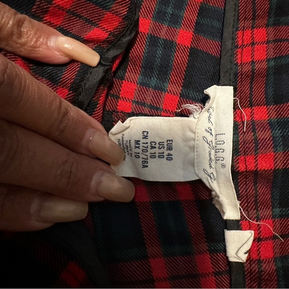 H&M plaid slacks and red thermal - Picture 4 of 6